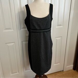 New York & Company Elegant Black and Gray Midi Dress Women’s size L